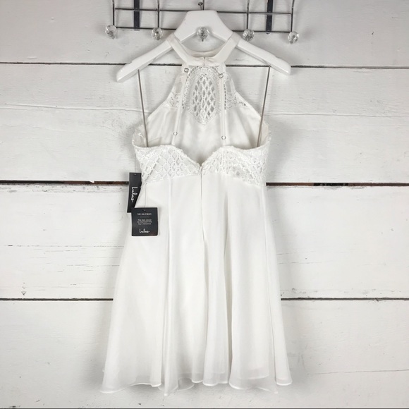 Lulus Made in the Crocheted White Skater Dress - Picture 3 of 6